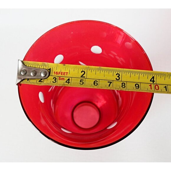 Cranberry Cut Glass Chimney Hurricane Lamp Shade Replacement - Picture 4 of 6